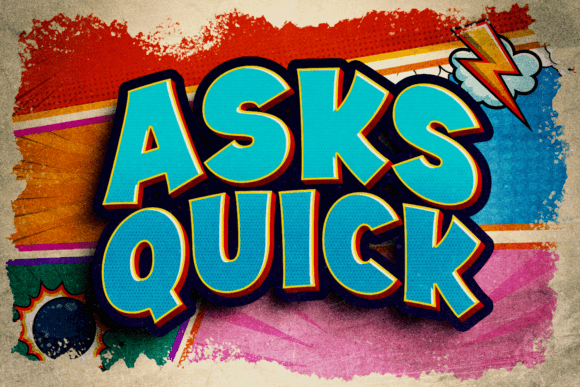 Asks Quick: A Dynamic Comic Display Font