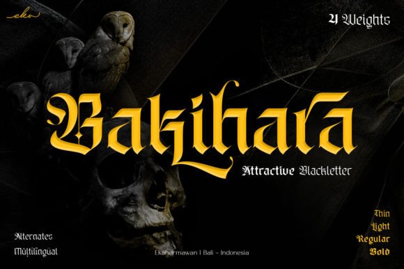 Bakihara Font: Bold Blackletter for Digital Brands