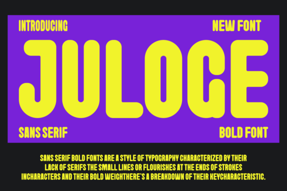 Juloge: A Bold Sans Serif Font for Modern Web Design